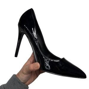 Steve Madden Black Patent Leather Pointed Toe Pumps Stiletto Heels Size 7.5